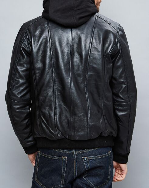 Veste en Cuir Jack noire