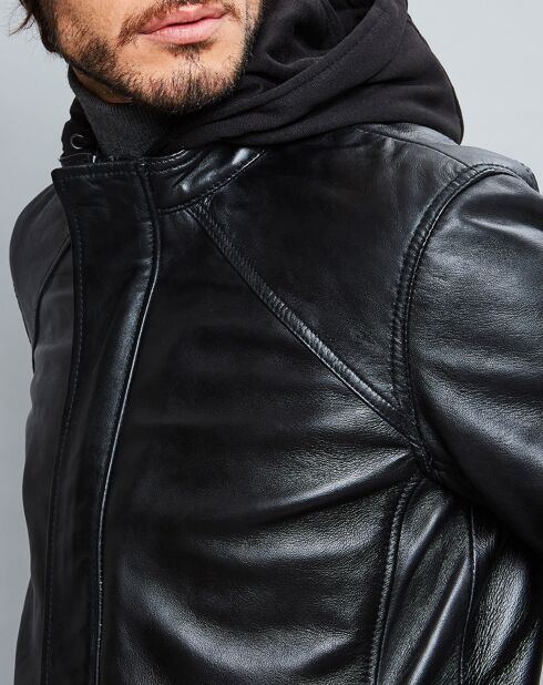 Veste en Cuir Jack noire