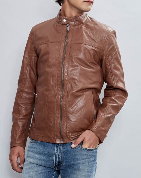 Veste en Cuir Taylor cognac