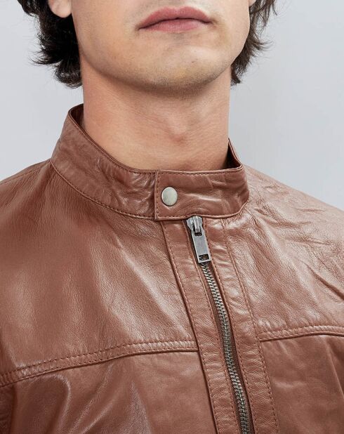 Veste en Cuir Taylor cognac