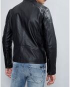 Veste en Cuir Thibaut noire