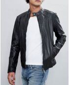 Veste en Cuir Thibaut noire