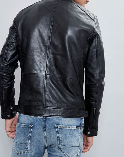 Veste en Cuir Timoty noire