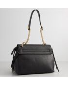 Sac porté épaule en Cuir Grace noir - 27x18x11 cm