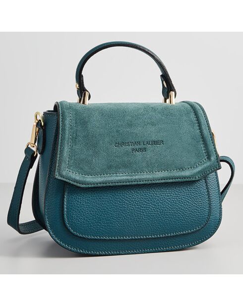 Sac Bandoulière en Cuir Lali bleu - 23x20x11 cm