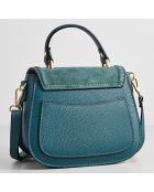 Sac Bandoulière en Cuir Lali bleu - 23x20x11 cm