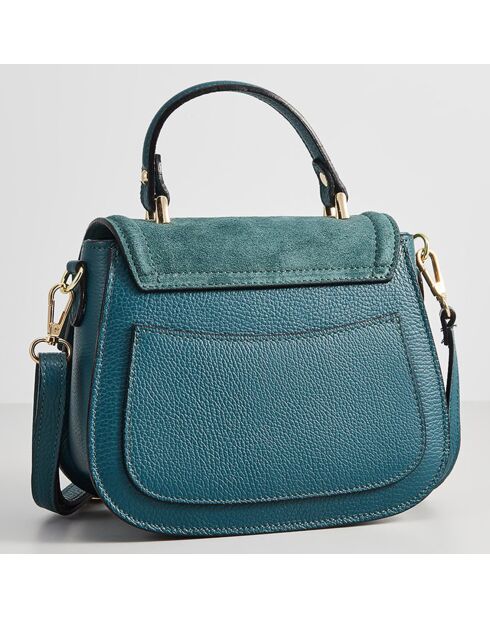 Sac Bandoulière en Cuir Lali bleu - 23x20x11 cm