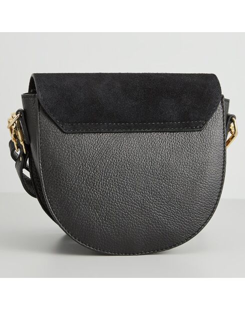 Sac bandoulière en Cuir Lexa noir - 22x18x8