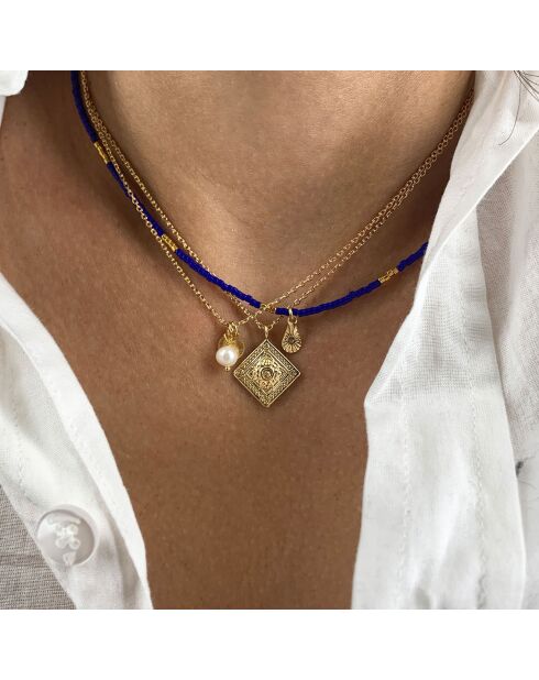 Collier Lylo Coeur en laiton doré & Perle blanche