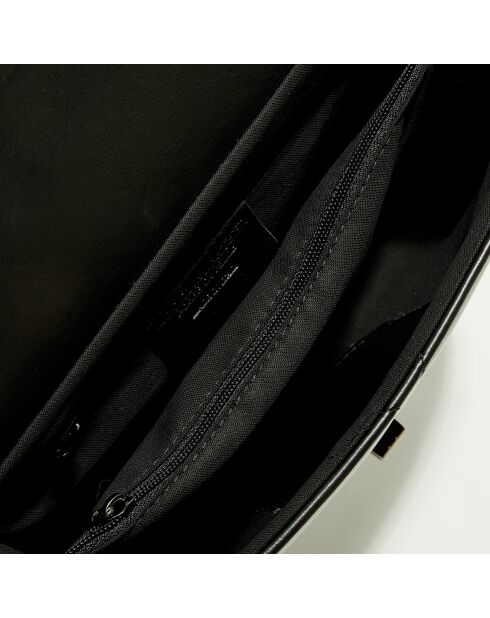 Sac bandoulière en Cuir Lena noir -  27x15x8 cm
