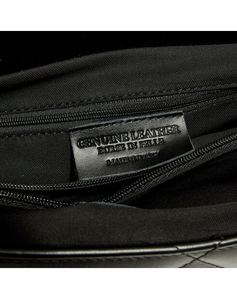 Sac bandoulière en Cuir Lena noir -  27x15x8 cm