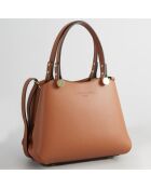 Sac à main en Cuir Kiara camel - 28x26x14 cm