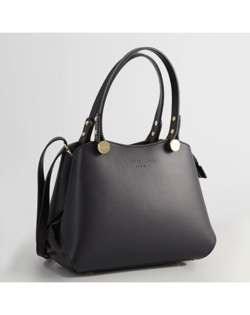 Sac à main en Cuir Kiara noir - 28x26x14 cm