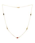Collier Garance en laiton doré & Perles de résine noir/rouge