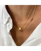 Collier Garance en laiton doré & Perles de résine noir/rouge