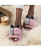 Chaussons en fausse fourrure Evelyn roses