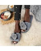Chaussons en fausse fourrure Luna gris