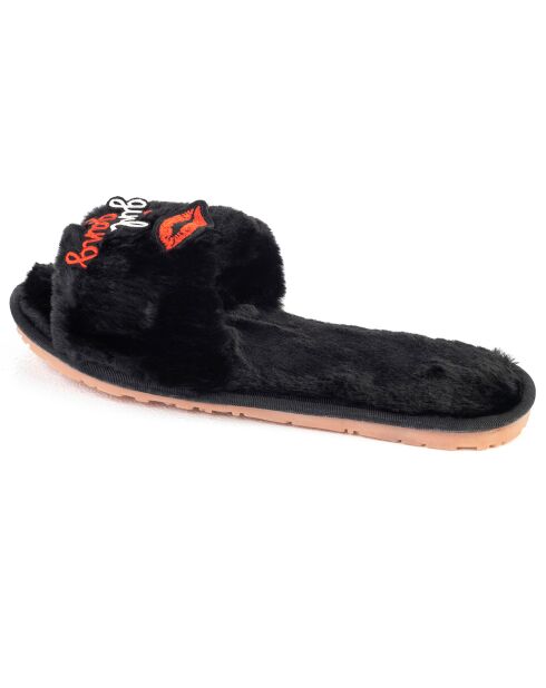 Chaussons en fausse fourrure Mila noirs