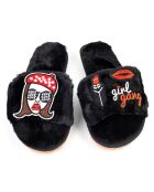 Chaussons en fausse fourrure Mila noirs