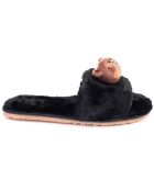 Chaussons en fausse fourrure Layla noirs