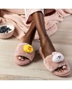 Chaussons en fausse fourrure Layla roses