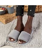 Chaussons d'Extérieur en fausse fourrure Eleanor gris