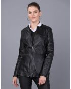 Veste en Cuir Fanny noire