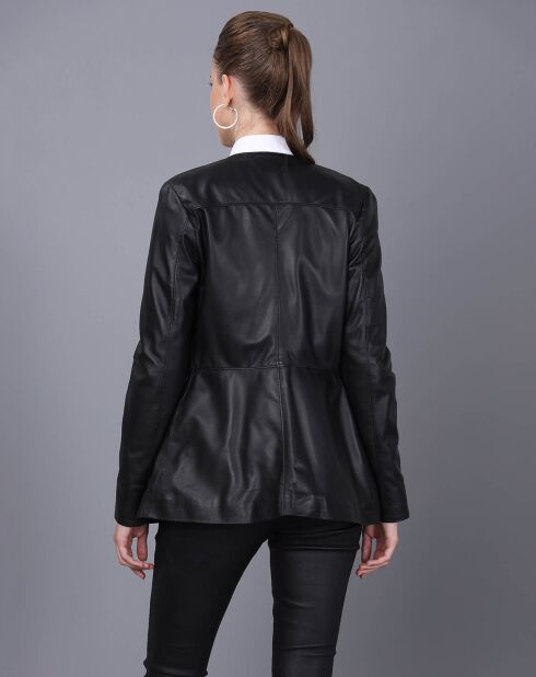 Chaqueta negra de piel Fanny