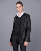 Veste en Cuir Fanny noire