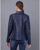 Veste en Cuir Camille bleu foncé