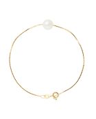 Bracelet Solitaire en Or jaune & Perle d'Eau Douce ronde blanc naturel