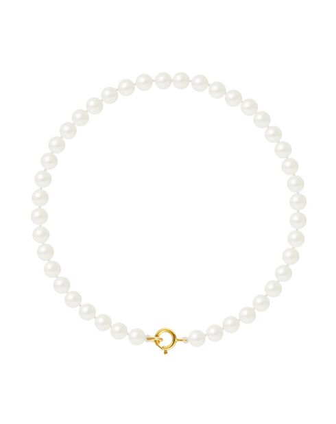Bracelet Rang en Or jaune & Perles d'Eau Douce rondes blanc naturel Ø 4-5 mm