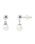 Witgouden en zoetwaterpareloorbellen met natuurlijke witte perenparels