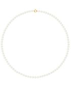 Collier Rang en Or jaune & Perles d'Eau Douce rondes blanc naturel  Ø 4-5 mm