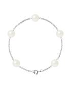 Galaxy-Armband aus Rhodiumsilber und natürlichen weißen runden Süßwasserperlen