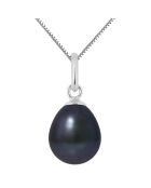 Pendentif en Or blanc & Perle d'Eau Douce poire black tahiti Ø 8-9 mm