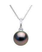 Pendentif en Or blanc & Perle de Tahiti ronde Ø 7-8 mm
