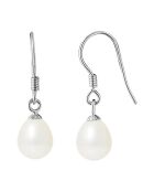 Ohrringe aus Rhodiumsilber mit natürlichen weißen Birnen-Süßwasserperlen