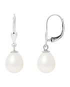Boucles d'oreilles Dormeuses en Argent & Perles d'Eau Douce poires blanc naturel