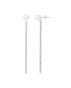 Boucles d'oreilles Maille en Argent & Perles d'Eau Douce boutons blanc naturel
