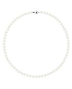 Collier Rang en Argent rhodié & Perles d'Eau Douce rondes blanc nacré naturel Ø 6-7 mm