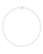 Collier Rang en Argent rhodié & Perles d'Eau Douce rondes blanc nacré naturel Ø 8-9 mm