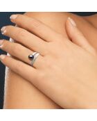 Bague ajustable Tourbillon en Argent, Zircones & Perle de Tahiti ronde