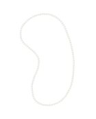 Sautoir Rang en Perles d'Eau Douce semi-rondes blanc nacré naturel Ø 7-8 mm - Longueur 80 cm