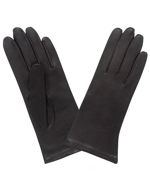 Gants en Cuir d'Agneau doublure Soie chocolat