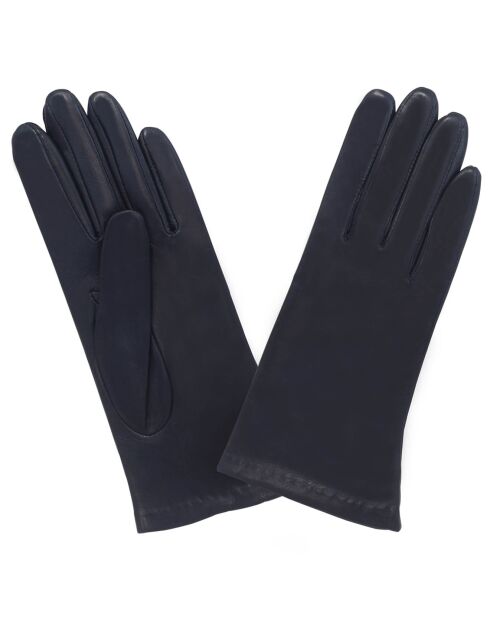 Gants en Cuir d'Agneau doublure Soie deep blue