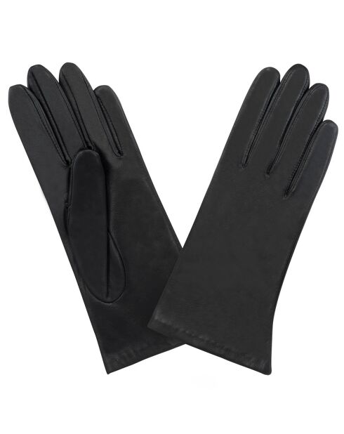 Gants en Cuir d'Agneau doublure Soie noirs