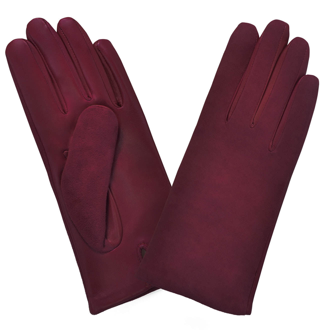 Maison Fabre - Gants St Honore Cuir d'Agneau et Doublure Soie - Orange