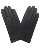 Gants en Cuir d'Agneau doublure Soie noirs