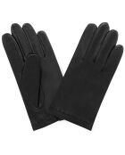 Gants en Cuir d'Agneau doublure Soie noirs